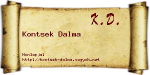 Kontsek Dalma névjegykártya